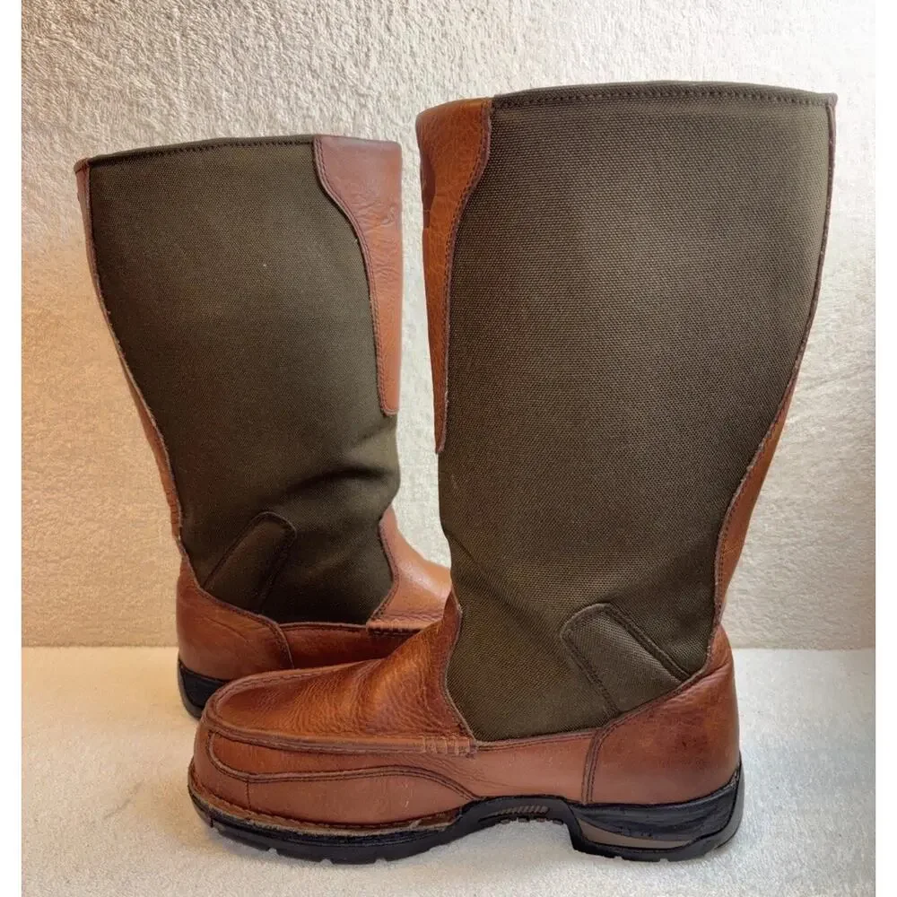 Georgia Brown Boots Waterproof Pull-on SnaKe Guard Men 14” Size 11.5 M